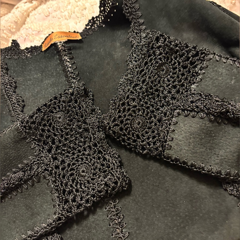 Suede Essentials Black Cropped Jacket Cardigan - image 7